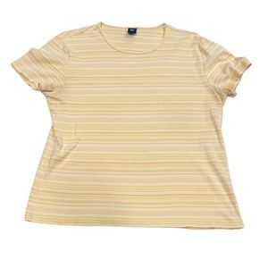 GAP striped pastel yellow size large t-shirt 100% cotton